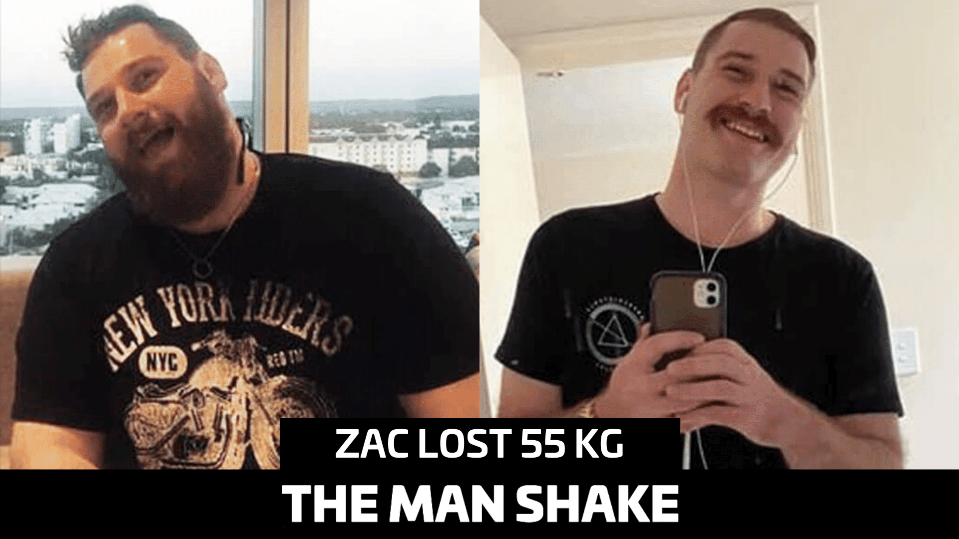 Zac lost a whopping 55kg for his son's.