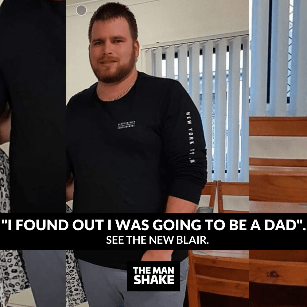 Blair lost 24kg after finding out he was going to be a Dad.